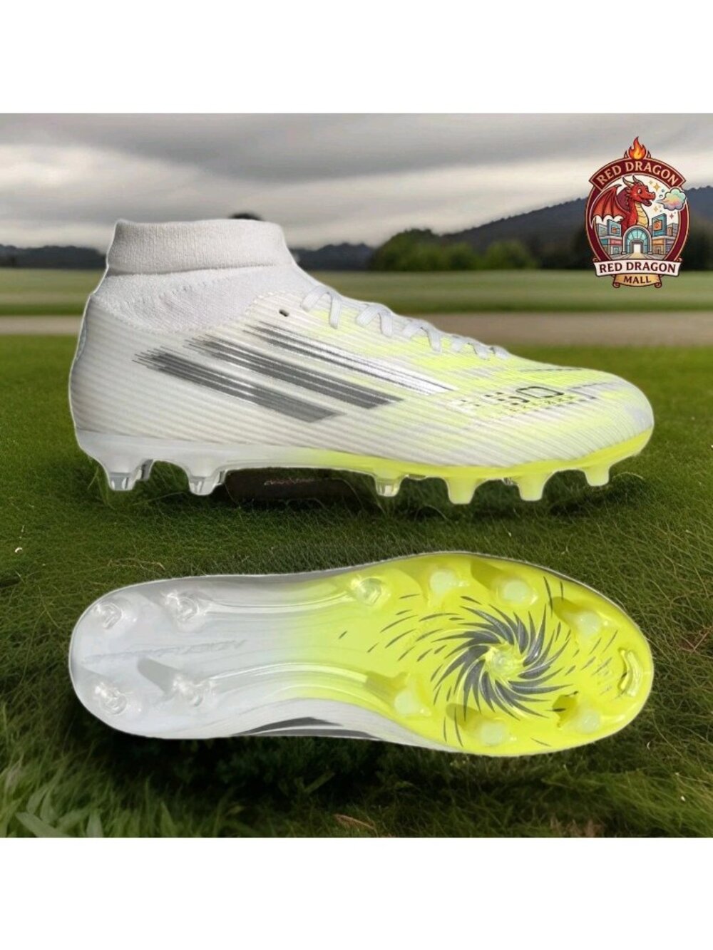 Adidas F50 Sparkfusion Club FG/AG Soccer Cleats White JP8350 - Women's Size 7.5